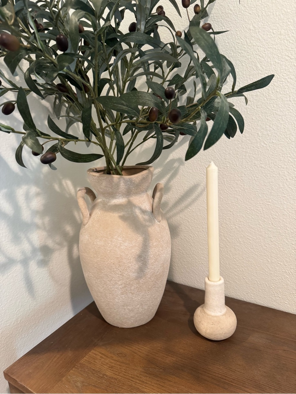 Cream Candle Holder - Picture 2 of 3